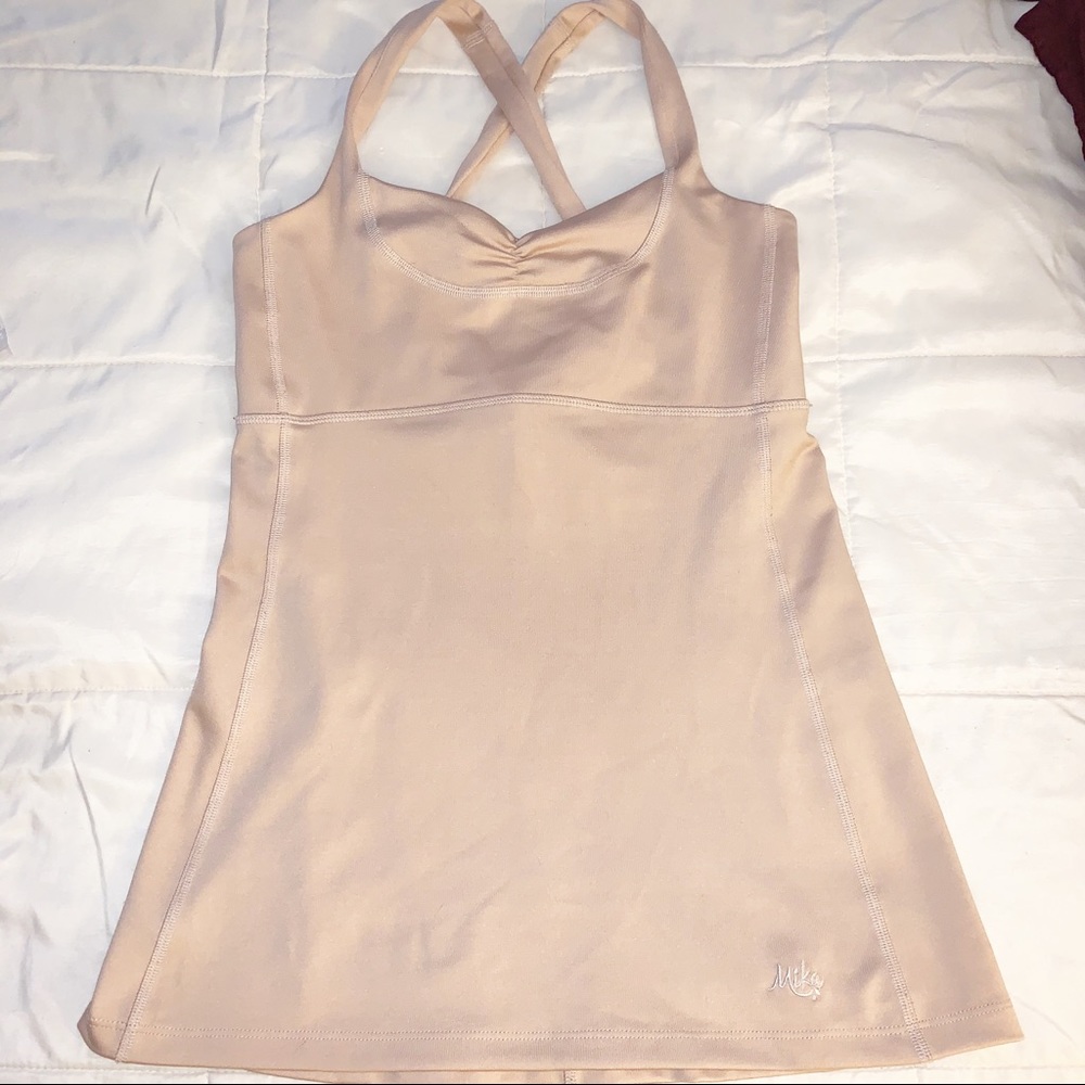Mila Yoga Wear Top, Large Nude Bra Top, Tie Back